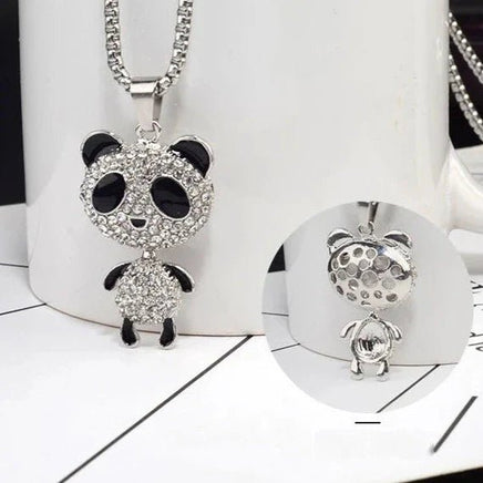 Movable Panda Rhinestone Pendant Necklace - The Mage's Emporium Kore Kawaii Kore Kawaii Shopify Collective Used English Japanese Style Comic Book