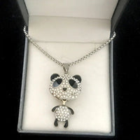 Movable Panda Rhinestone Pendant Necklace - The Mage's Emporium Kore Kawaii Kore Kawaii Shopify Collective Used English Japanese Style Comic Book