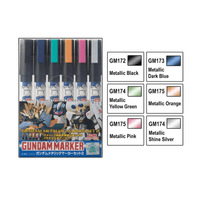 Mr. Hobby: Gundam Marker - Metallic Marker Set #2 (6 Markers) - The Mage's Emporium Shumi Toys & Gifts Shopify Collective Shumi Toys & Gifts Used English Merchandise - Tools Japanese Style Comic Book