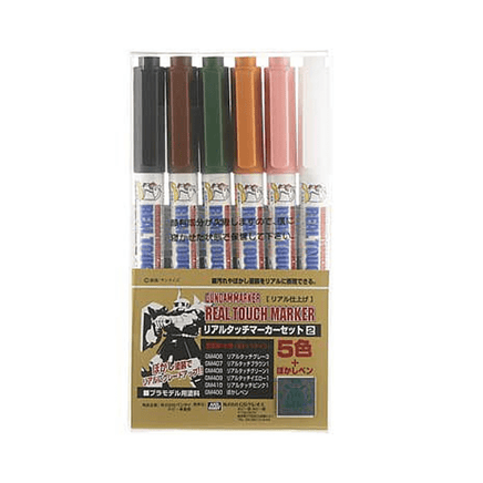Mr. Hobby: Gundam Marker - Real Touch Marker Set #2 (6 Markers) - The Mage's Emporium Shumi Toys & Gifts Shopify Collective Shumi Toys & Gifts Used English Merchandise - Tools Japanese Style Comic Book