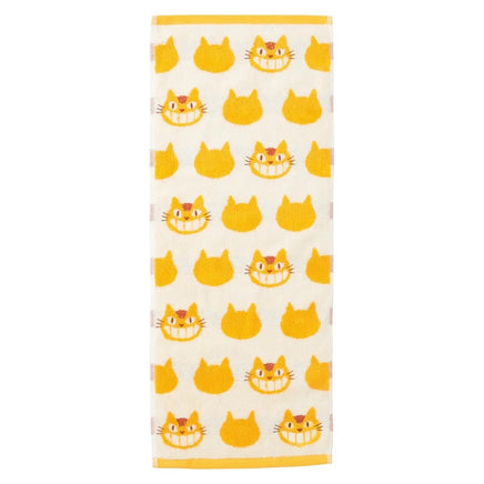 My Neighbor Totoro Catbus Face Towel Yellow and White - The Mage's Emporium Super Anime Store Shopify Collective Super Anime Store Used English Towels Japanese Style Comic Book