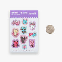 Naughty Bears Mini Vinyl Sticker Sheet - The Mage's Emporium Geoffrey Siu Art LLC Geoffrey Siu Art LLC Shopify Collective Used English Sticker Sheet Japanese Style Comic Book
