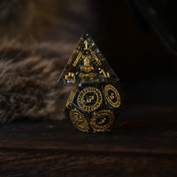 Nordic Black Shattered Glass Dice Set - Dice Around the World Collection - The Mage's Emporium Misty Mountain Gaming Misty Mountain Gaming Shopify Collective Used English Dice Japanese Style Comic Book