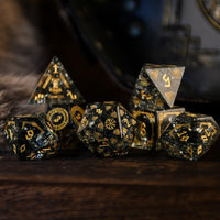 Nordic Black Shattered Glass Dice Set - Dice Around the World Collection - The Mage's Emporium Misty Mountain Gaming Misty Mountain Gaming Shopify Collective Used English Dice Japanese Style Comic Book