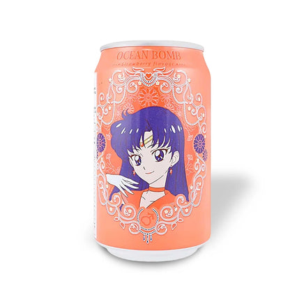 Ocean Bomb Strawberry Flavor Sparkling Water Sailor Moon Sailor Mars (1 Can) - The Mage's Emporium Super Anime Store Shopify Collective Super Anime Store Used English Japanese Style Comic Book