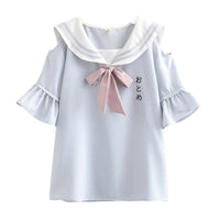 Open Shoulder Sailor Shirt - The Mage's Emporium Kore Kawaii Kore Kawaii Shopify Collective Used English Japanese Style Comic Book