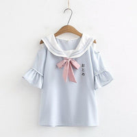 Open Shoulder Sailor Shirt - The Mage's Emporium Kore Kawaii Kore Kawaii Shopify Collective Used English Japanese Style Comic Book