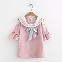 Open Shoulder Sailor Shirt - The Mage's Emporium Kore Kawaii Kore Kawaii Shopify Collective Used English Japanese Style Comic Book