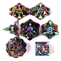 Pixelforge Prism Iridescent Metal RPG Dice Set | 7 Pieces