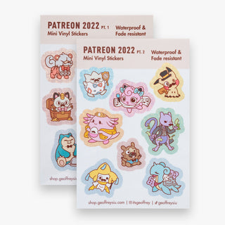 Patreon 2022 Mini Vinyl Sticker Sheets - The Mage's Emporium Geoffrey Siu Art LLC Geoffrey Siu Art LLC Shopify Collective Used English Sticker Sheet Japanese Style Comic Book