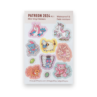 Patreon 2024 Mini Vinyl Sticker Sheets - The Mage's Emporium Geoffrey Siu Art LLC Geoffrey Siu Art LLC Shopify Collective Used English Sticker Sheet Japanese Style Comic Book