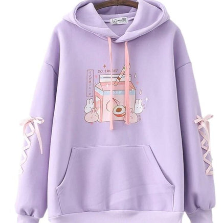 Peach Milk Bunnies Hoodie - The Mage's Emporium Kore Kawaii Kore Kawaii Shopify Collective Used English Japanese Style Comic Book
