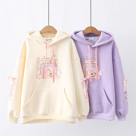 Peach Milk Bunnies Hoodie - The Mage's Emporium Kore Kawaii Kore Kawaii Shopify Collective Used English Japanese Style Comic Book