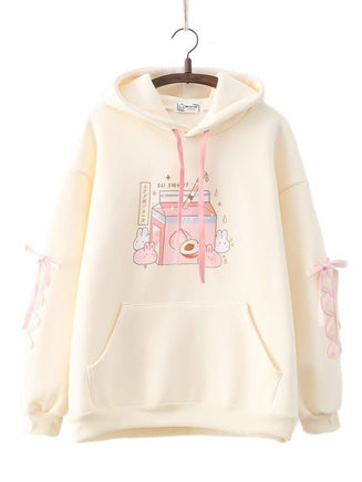 Peach Milk Bunnies Hoodie - The Mage's Emporium Kore Kawaii Kore Kawaii Shopify Collective Used English Japanese Style Comic Book