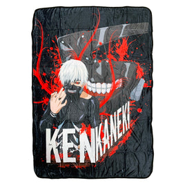 Tokyo Ghoul - Ken Kaneki White Hair with Mask - 45 x 60 Inch Fleece Throw Blanket