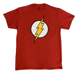 DC Comics The Flash Logo Black Outline Red Cotton T-Shirt
