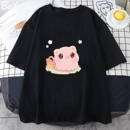 Piggy Picnic T-Shirt - The Mage's Emporium Kore Kawaii Kore Kawaii Shopify Collective Used English Japanese Style Comic Book