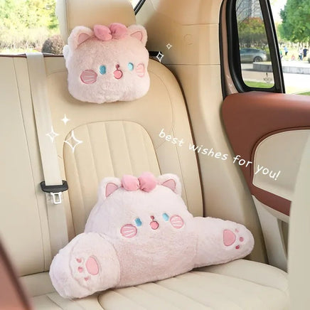 Pink Plush Cat Car Seat Accessories - The Mage's Emporium Kore Kawaii Kore Kawaii Shopify Collective Used English Japanese Style Comic Book