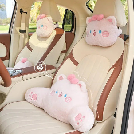 Pink Plush Cat Car Seat Accessories - The Mage's Emporium Kore Kawaii Kore Kawaii Shopify Collective Used English Japanese Style Comic Book