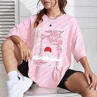 Pink Sakura Mount Fuji T-Shirt - The Mage's Emporium Kore Kawaii Kore Kawaii Shopify Collective Used English Japanese Style Comic Book