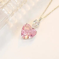 Pink Zircon Heart Pendant Necklace - The Mage's Emporium Kore Kawaii Kore Kawaii Shopify Collective Used English Japanese Style Comic Book