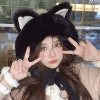 Plush Cat Winter Hat - The Mage's Emporium Kore Kawaii Kore Kawaii Shopify Collective Used English Japanese Style Comic Book