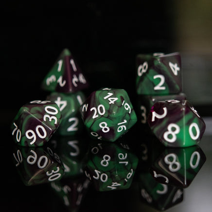 Poison Apple Acrylic Dice Set - The Mage's Emporium Misty Mountain Gaming Misty Mountain Gaming Shopify Collective Used English Acrylic Dice Japanese Style Comic Book