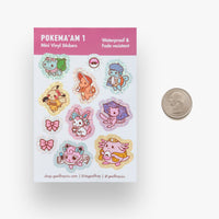 Pokema'am 1 Mini Vinyl Sticker Sheet - The Mage's Emporium Geoffrey Siu Art LLC Geoffrey Siu Art LLC Shopify Collective Used English Sticker Sheet Japanese Style Comic Book