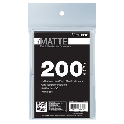 PRO - Matte Standard Deck Protector Sleeves Bundle (200ct) - The Mage's Emporium Ultra PRO International Shopify Collective Ultra PRO International Used English Deck Protectors Japanese Style Comic Book