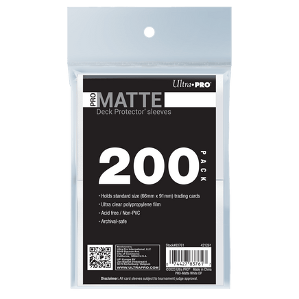 PRO - Matte Standard Deck Protector Sleeves Bundle (200ct) - The Mage's Emporium Ultra PRO International Shopify Collective Ultra PRO International Used English Deck Protectors Japanese Style Comic Book