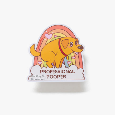 Professional Pooper Sticker - The Mage's Emporium Geoffrey Siu Art LLC Geoffrey Siu Art LLC Shopify Collective Used English Vinyl Sticker Japanese Style Comic Book