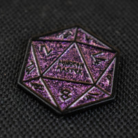 Purple Glitter D20 Pin - The Mage's Emporium Misty Mountain Gaming Misty Mountain Gaming Shopify Collective Used English Pin Japanese Style Comic Book