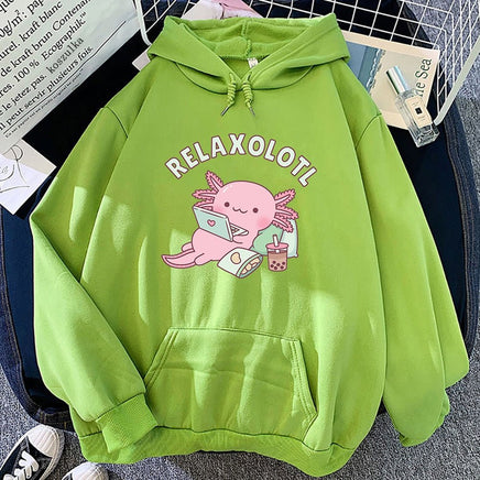 Relaxolotl Hoodie - The Mage's Emporium Kore Kawaii Kore Kawaii Shopify Collective Used English Japanese Style Comic Book