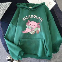 Relaxolotl Hoodie - The Mage's Emporium Kore Kawaii Kore Kawaii Shopify Collective Used English Japanese Style Comic Book