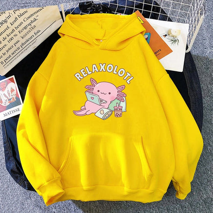 Relaxolotl Hoodie - The Mage's Emporium Kore Kawaii Kore Kawaii Shopify Collective Used English Japanese Style Comic Book