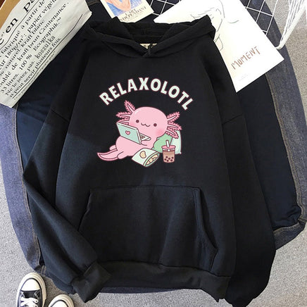 Relaxolotl Hoodie - The Mage's Emporium Kore Kawaii Kore Kawaii Shopify Collective Used English Japanese Style Comic Book