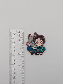 Tanjiro Kamado & Inosuke Hashibira Demon Slayer Rubber Strap