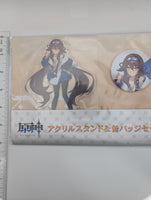 Hu Tao Genshin Impact Lawson Acrylic Stand & Can Badge Set