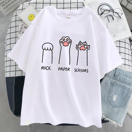 "Rock Paper Scissors" Cat Paw T-Shirt - The Mage's Emporium Kore Kawaii Kore Kawaii Shopify Collective Used English Japanese Style Comic Book
