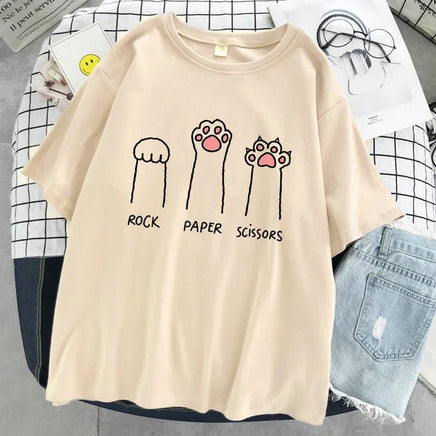 "Rock Paper Scissors" Cat Paw T-Shirt - The Mage's Emporium Kore Kawaii Kore Kawaii Shopify Collective Used English Japanese Style Comic Book
