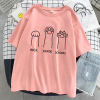 "Rock Paper Scissors" Cat Paw T-Shirt - The Mage's Emporium Kore Kawaii Kore Kawaii Shopify Collective Used English Japanese Style Comic Book