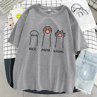 "Rock Paper Scissors" Cat Paw T-Shirt - The Mage's Emporium Kore Kawaii Kore Kawaii Shopify Collective Used English Japanese Style Comic Book