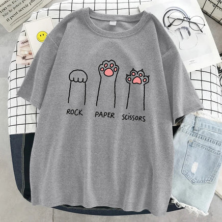 "Rock Paper Scissors" Cat Paw T-Shirt - The Mage's Emporium Kore Kawaii Kore Kawaii Shopify Collective Used English Japanese Style Comic Book