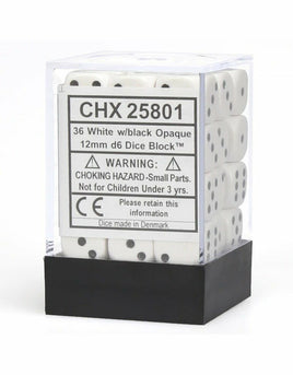 Chessex: D6  Opaque Dice sets - 12mm