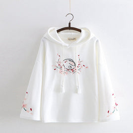Sakura Bunny Embroidered Hoodie - The Mage's Emporium Kore Kawaii Kore Kawaii Shopify Collective Used English Japanese Style Comic Book