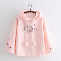 Sakura Bunny Embroidered Hoodie - The Mage's Emporium Kore Kawaii Kore Kawaii Shopify Collective Used English Japanese Style Comic Book