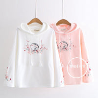 Sakura Bunny Embroidered Hoodie - The Mage's Emporium Kore Kawaii Kore Kawaii Shopify Collective Used English Japanese Style Comic Book