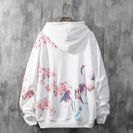 Sakura Crane Hoodie - The Mage's Emporium Kore Kawaii Kore Kawaii Shopify Collective Used English Japanese Style Comic Book