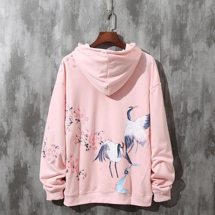 Sakura Crane Hoodie - The Mage's Emporium Kore Kawaii Kore Kawaii Shopify Collective Used English Japanese Style Comic Book