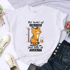 Sarcastic Cat T-Shirt - The Mage's Emporium Kore Kawaii Kore Kawaii Shopify Collective Used English Japanese Style Comic Book